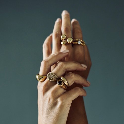 Linn Round Ring Brown/Gold