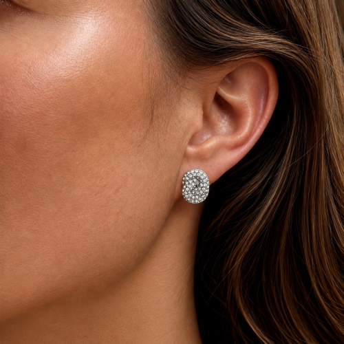 Knot Crystal Earring Silver