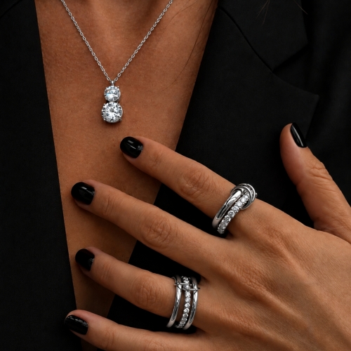 Crystal Necklace Silver