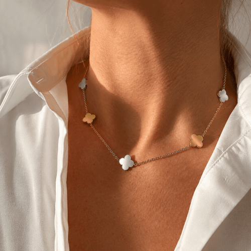 Clover Mix Necklace Silver/Gold