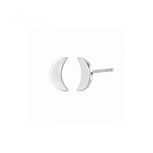 Moon Stud Earring Silver