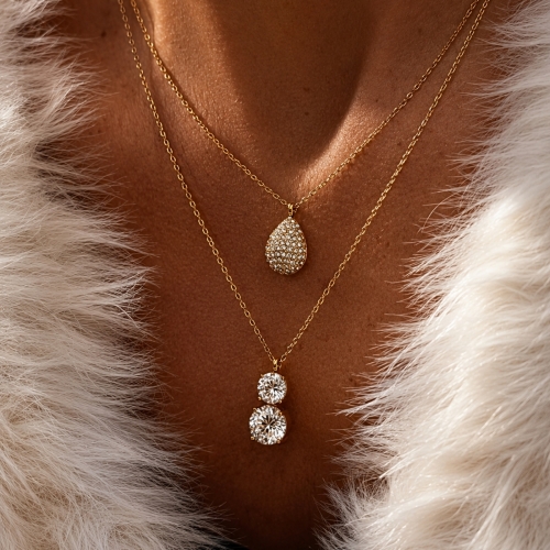 Crystal Necklace Gold