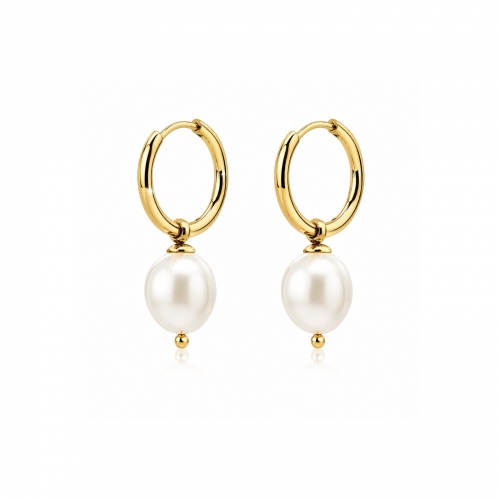 Pearl Hoop Gold