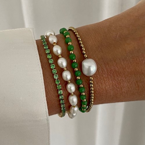 Pearl Small Elastic Bracelet Gold 