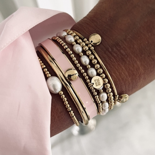 Pearl Small Elastic Bracelet Gold 