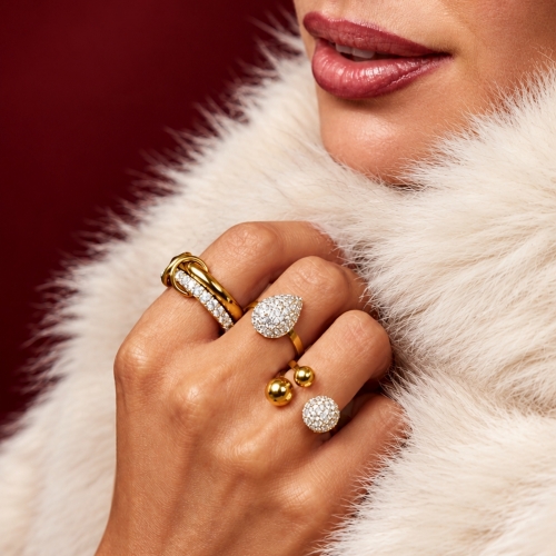 Brea Rhinestone Ring Gold