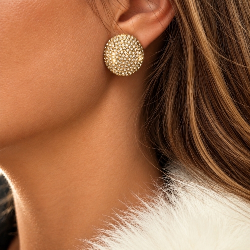 Rondo Crystal Earring Gold