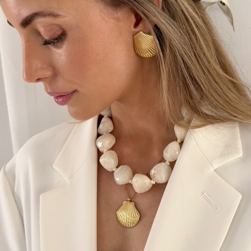 Marbella Shell Earring Gold