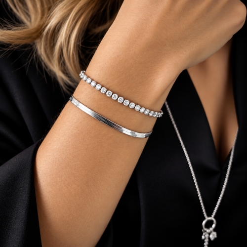 Ice Tennisbracelet 3mm Clear/Silver
