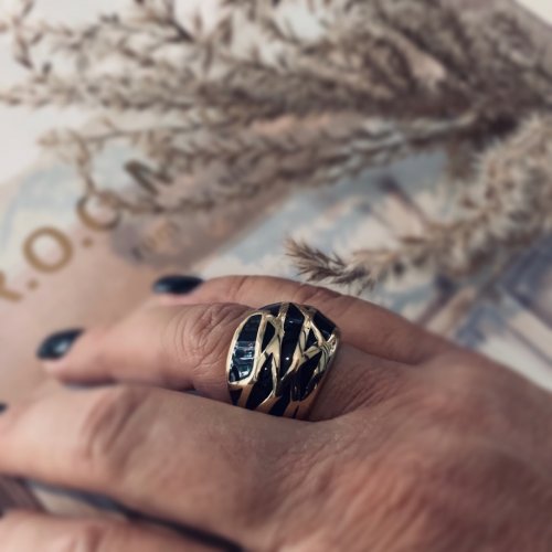 Rose Ring Black/Gold
